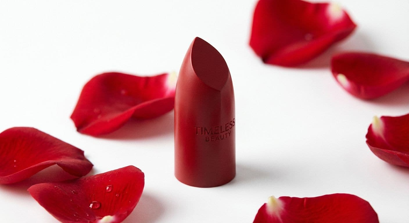 Golden Hour warm peachy-nude cream lipstick shade