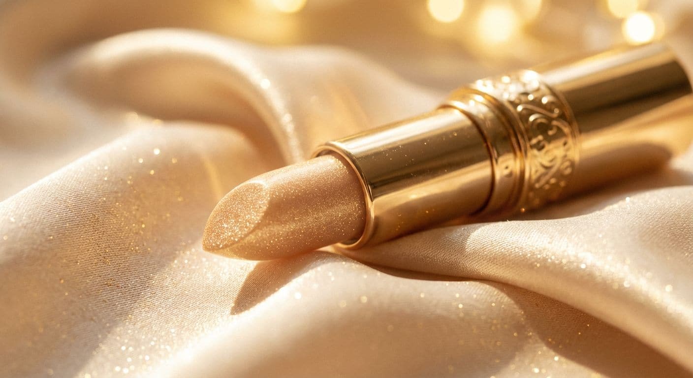 Stardust champagne-gold shimmer lipstick shade