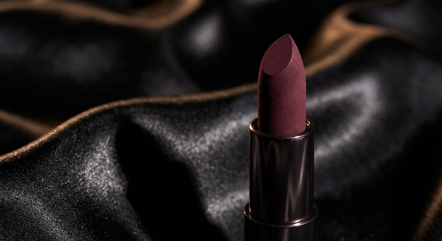 Midnight Wine deep burgundy matte lipstick shade